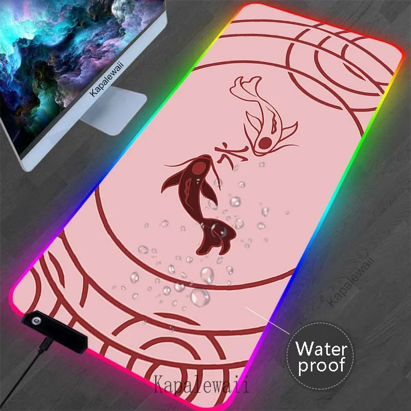 

LED Colorful Fish Mouse Pad RGB Gaming Mousemat Waterproof Large Desk Mat Pc Gamer Accessoires Mousepad Speed Keyboard Pads XXL