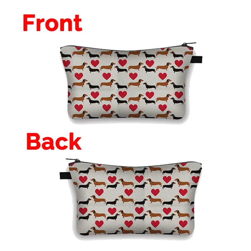 Cute Dachshund Dog Make Up Bag Storage Pouch Cosmetic Bag Travel Organizer Toiletry Case for Femminile Handbags For Women  Bolsa