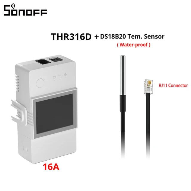 SONOFF TH Elite 16A 20A Wifi Slimme Temperatuur- en Vochtigheidsbewakingsschakelaar Werk met THS01 RL560 MS01 Sensor eWelink Alexa