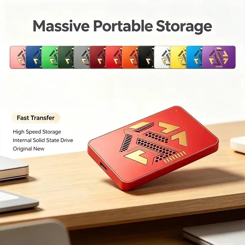 Original A3 ArmyGreen/Red/Yellow Portable External Hard Drive Large Capacity Storage Disk for Laptop Desktop Notebook Smartphone