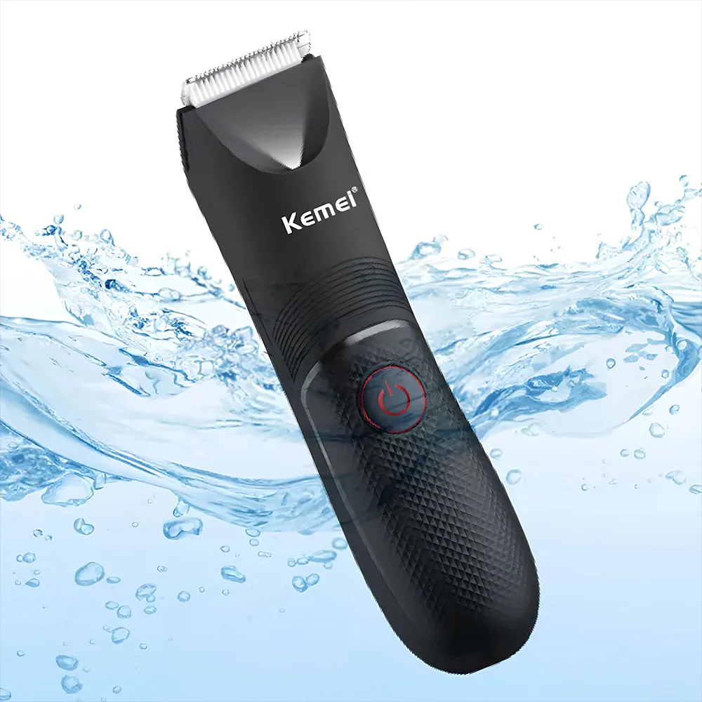 Kemei Groin Area Hair Trimmer Lawn Mower Ceramic Blade Waterproof Wet Dry Clippers Pubic Armpit Body Hair Ultimate Hygiene Razor