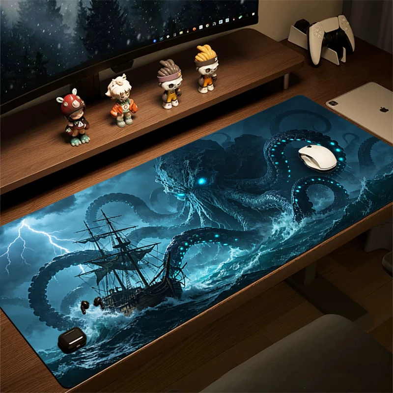 Mouse Pad Gaming Office Cthulhu Magic Design Desk Mat Anti-slip Rubber Base Lock Edge for PC Keyboard Laptop Computer Gamer Home