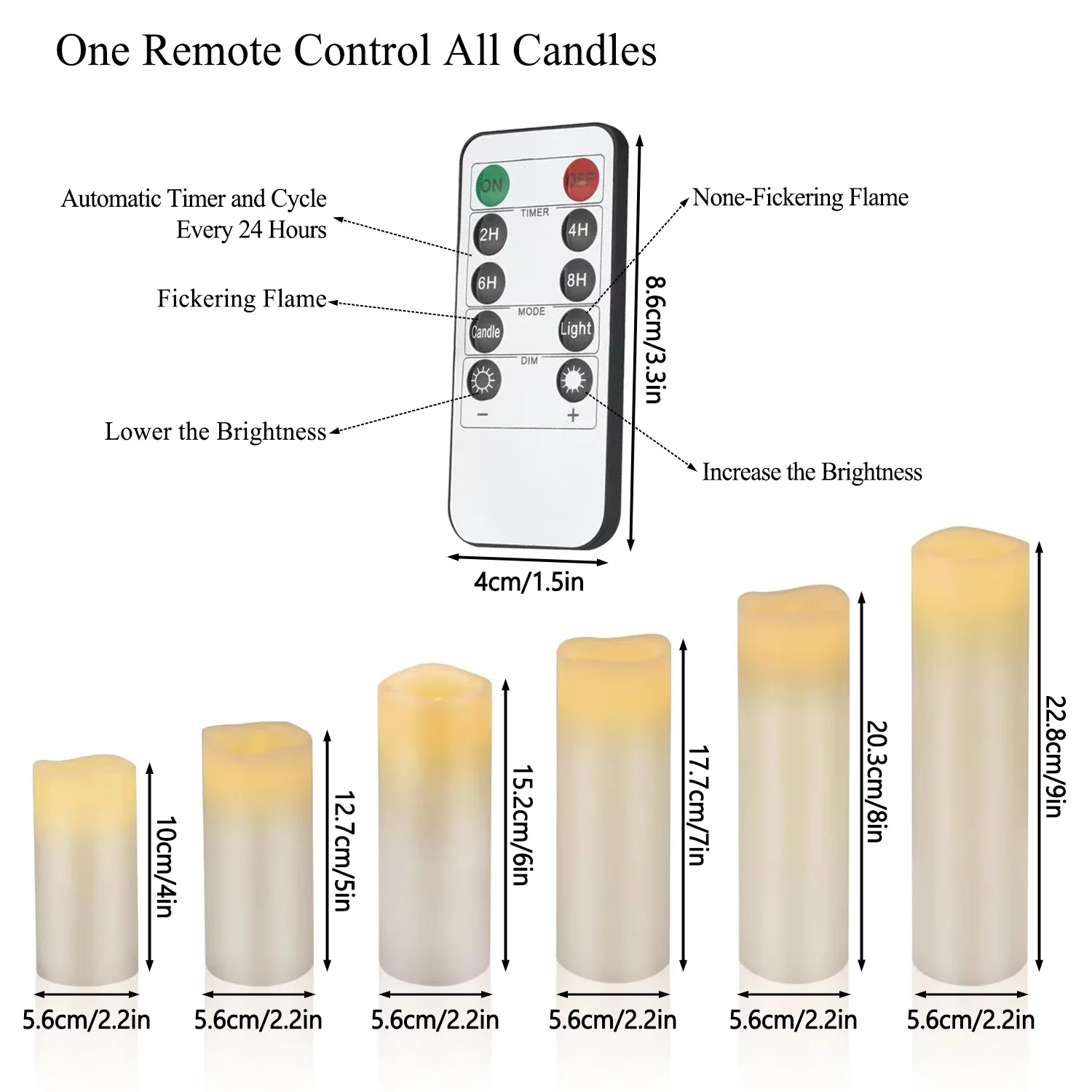 2024 Selected Led Real Wax Candle Light, Flameless Candle Battery Powered Candle Real Wax Column Led Candle with 10 Key Remote Control and Cycle 24