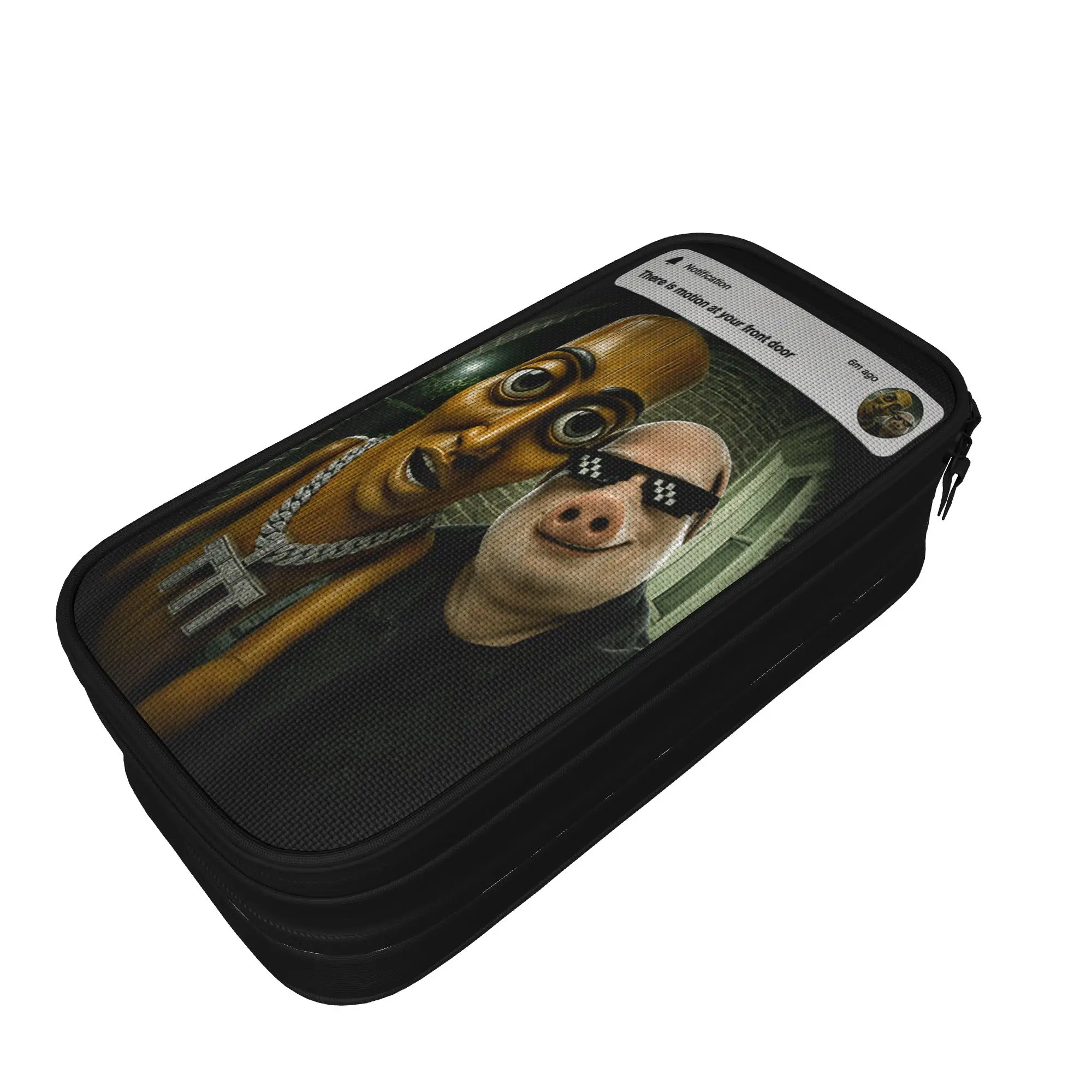 John Pork Triple T There is Motion Pencil Case  Zipper Pencil Bag Students Kawaii Big School Pencil Cases Stationery