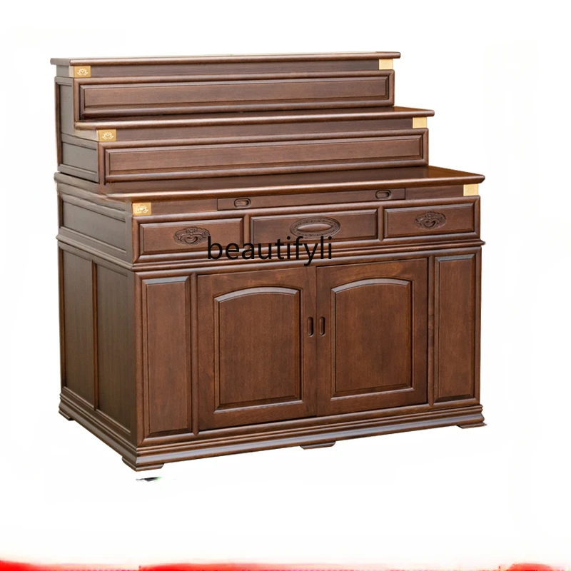 

Solid Wood 3-Layer Altar Household Incense Desk Buddha Table Step-Type Altar Buddha Cabinet furniture