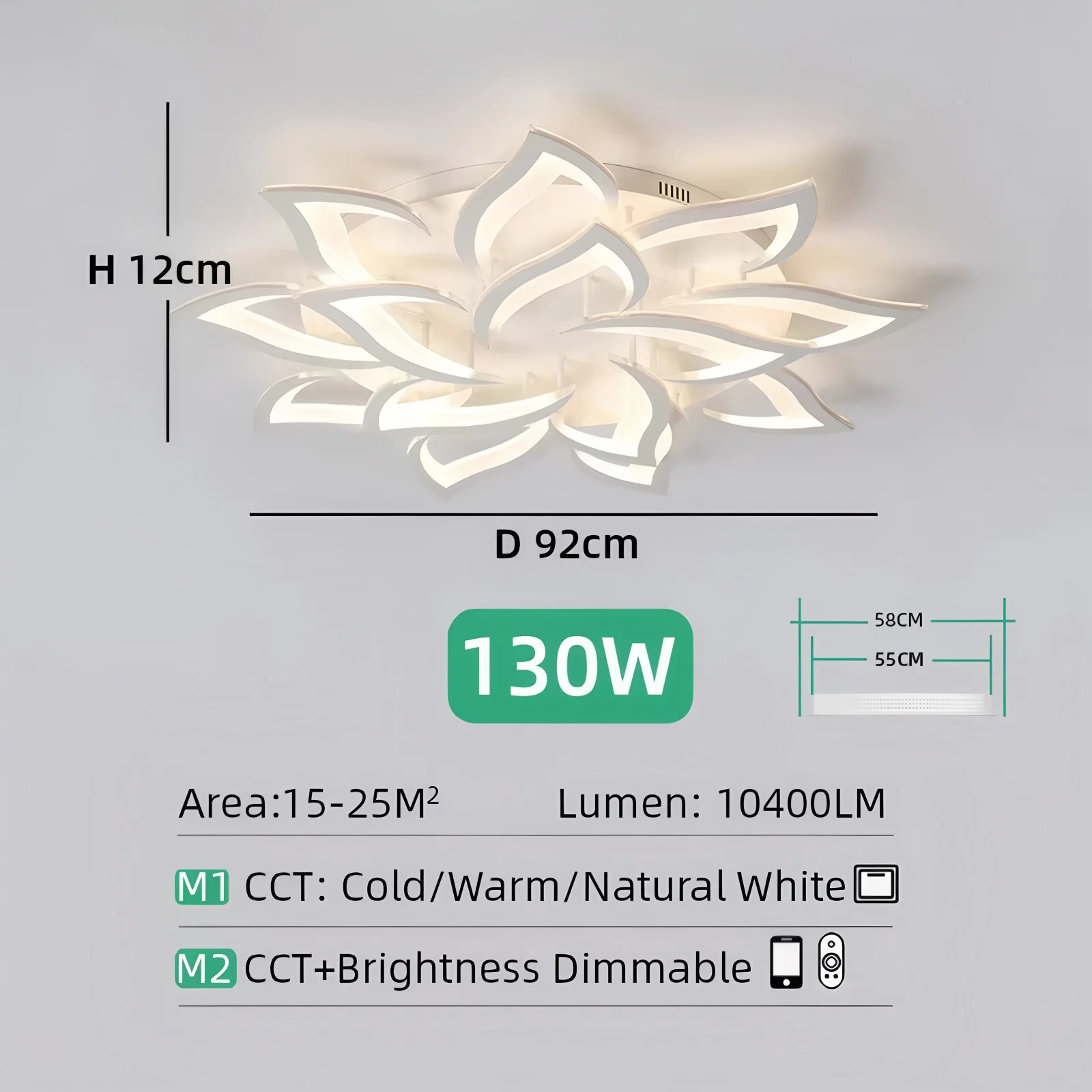 Luxe led-plafondlamp wit/zwart lotus kroonluchter plafondverlichting Nordic glans dimbaar lobby woonkamer slaapkamer lamp