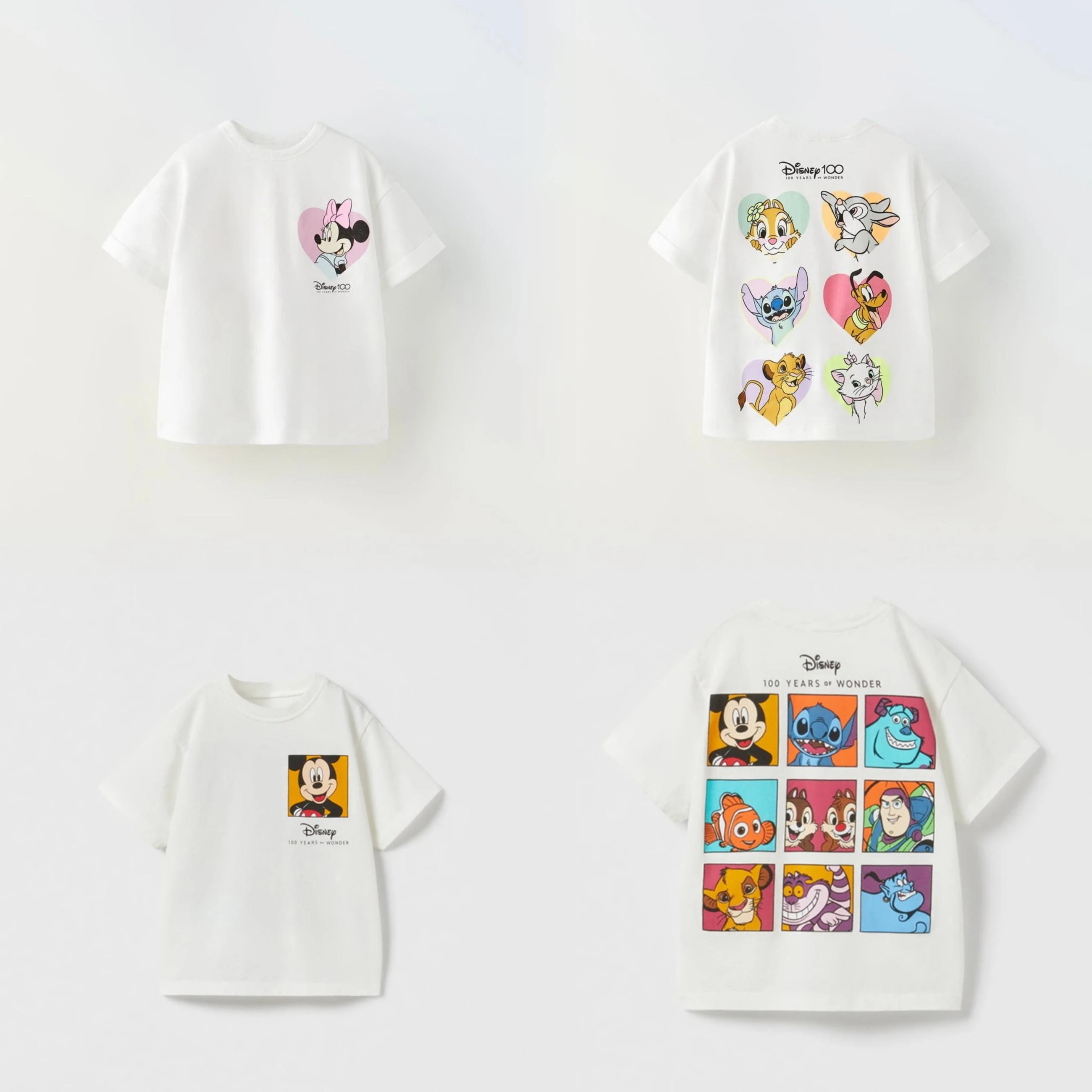 1-7 Year Children's Clothes Cute Disney Printed Cartoon T-shirt Tops Loose Casual Kids Short Sleeve Tees Baby Girl Boy Clothing