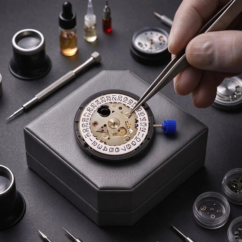 Japan Genuine NH35 Movement Crown at 3.0/6.0 O'clock White/Black Datewheel 24 Jewels High Accuracy Mod Replace Mechanism NH35A