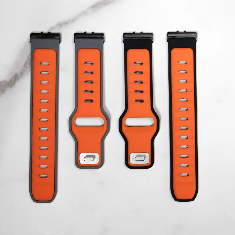 حزام سيليكون رياضي لهاتف Samsung Galaxy Fit 3 حزام سيليكون بلونين لملحقات حزام الساعة Samsung Galaxy Fit3 القابلة للاستبدال