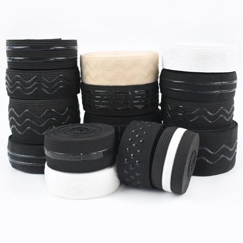 

2/5M 10-50mm Non-Slip Silicone Elastic Bands Underwear Shoulder Stretch Tape Pants Waist Rubber Ribbon DIY Sewing Accessories
