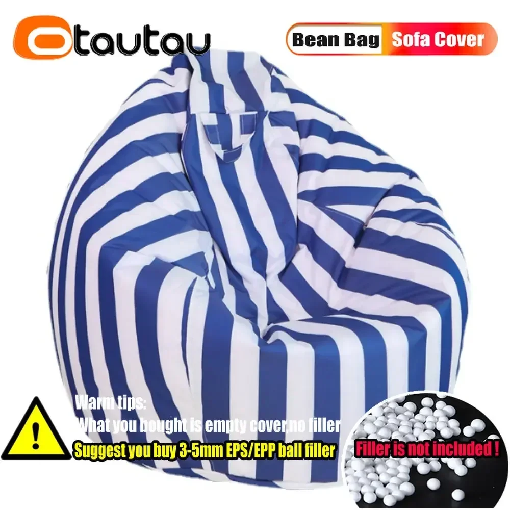 OTAUTAU Outdoor Bean Bag Pouf Cover Without Filler Waterproof Puff Salon Beach Garden Beanbag Chair Corner Seat Puf Sac DD046