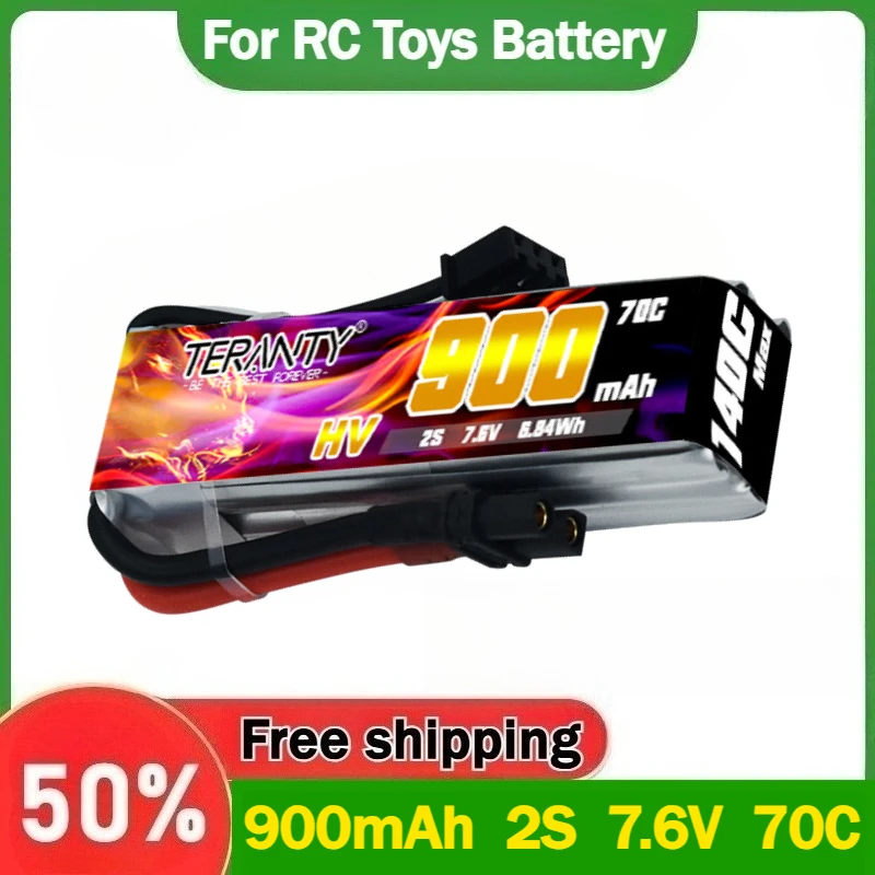 

900mAh 2S 7.6V 70C Suitable for Gliders, Remote-controlled Aircraft, Aviation Models - High-rate Lithium Batteries