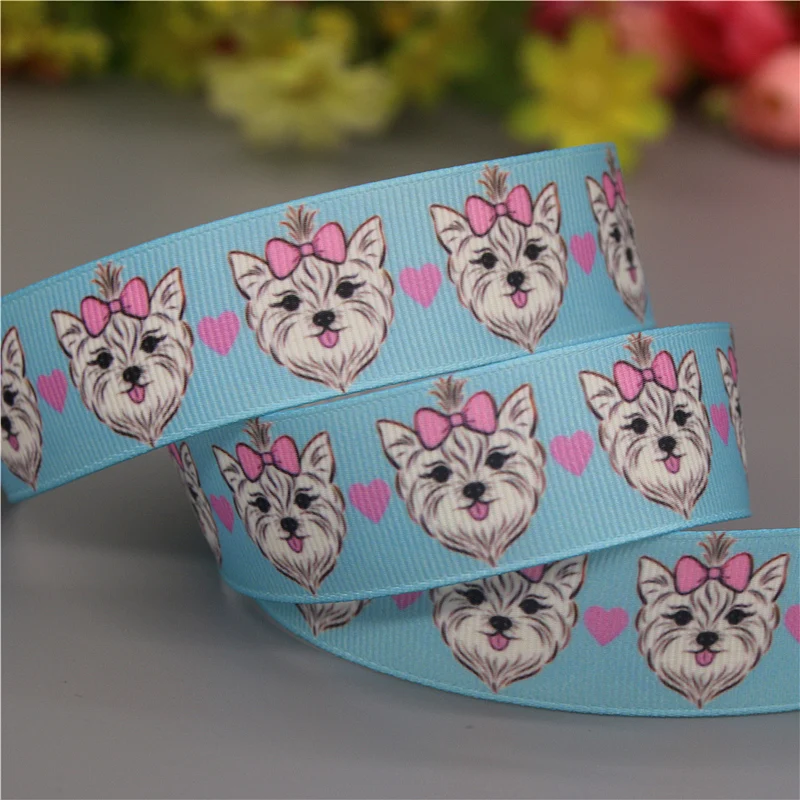 DUWES 50 yardas perro pato Woof cinta de grosgrain estampada accesorios Material sombreros decoración DIY artesanía de costura D2219