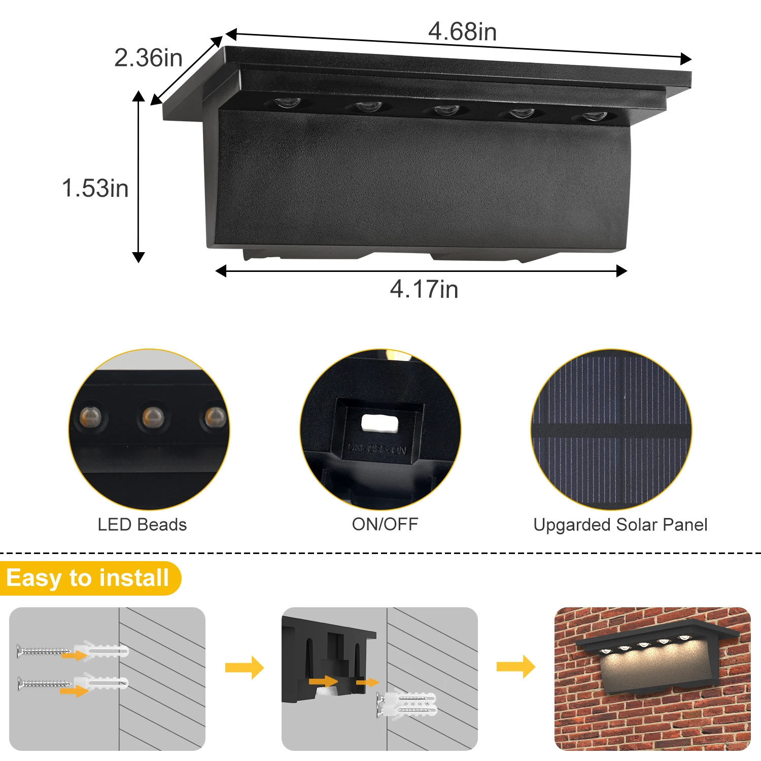 Luci solari per ponte scale per esterni recinzione cortile Patio lampada per gradini impermeabile Led RGB giardino terrazza Guardrail percorso luce