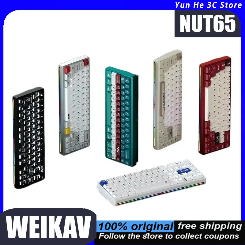 WEIKAV NUT65 Mechanical Keyboard Wireless Bluetooth Customizable Gaming-Grade Hot-Swappable Switches Low Latency Sabre-Style