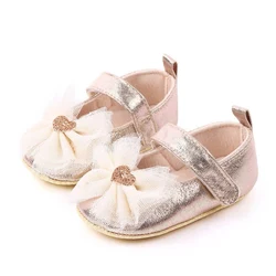 Scarpe da bambina Bowknot scarpe da ginnastica Casual antiscivolo scarpe da passeggio da principessa con suola morbida per bambini primi camminatori