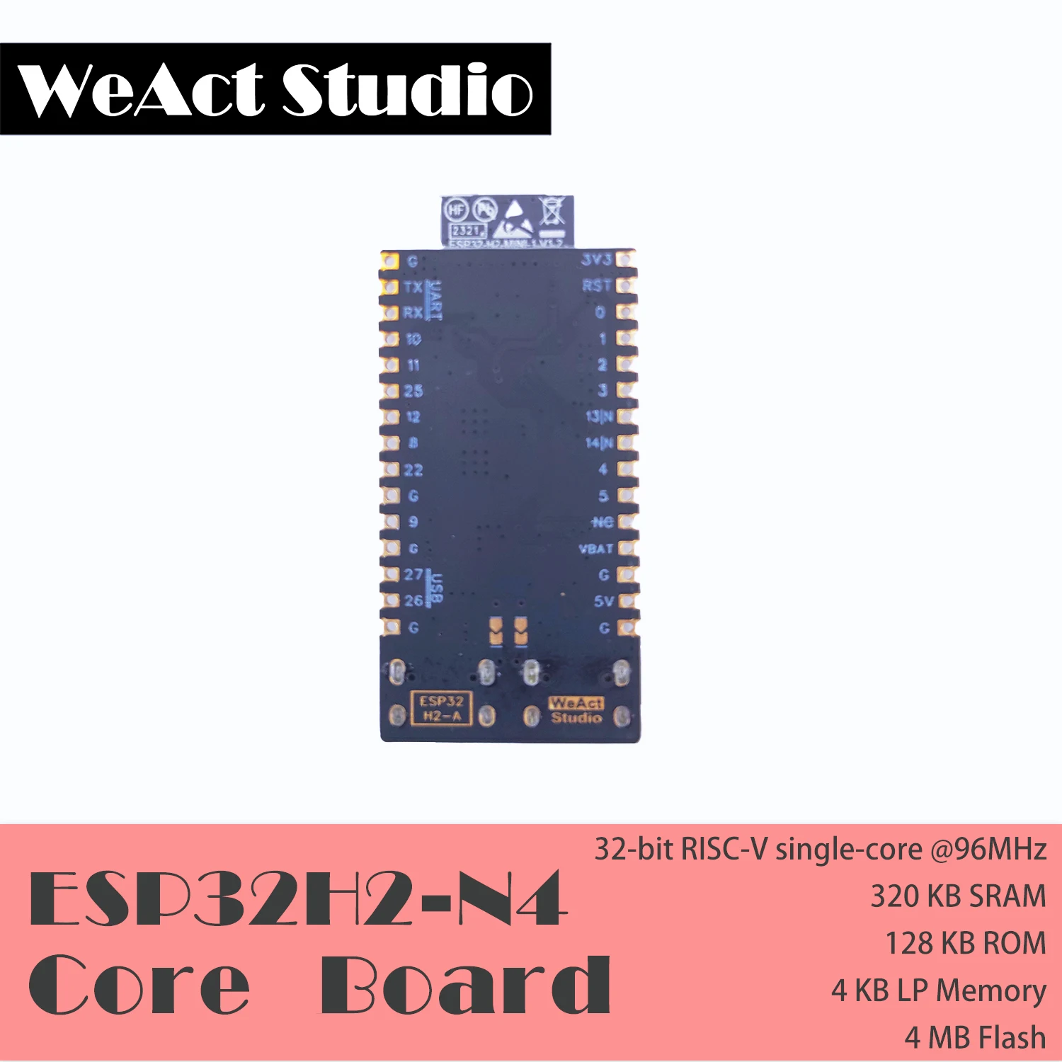 WeAct ESP32H2-N4 scheda di sviluppo supporto Thread e Zigbee Bluetooth5 e Bluetooth mesh sostituto ESP32-H2-DevKitM-1