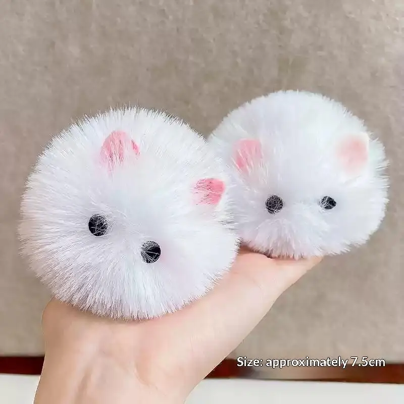 1 Stück niedliche, flauschige Plüsch-Haarspangen mit Hasenmotiv, weiche Haptik, für Mädchen, für den täglichen Gebrauch, Party, Cosplay, kleine Geschenke – Detail 7