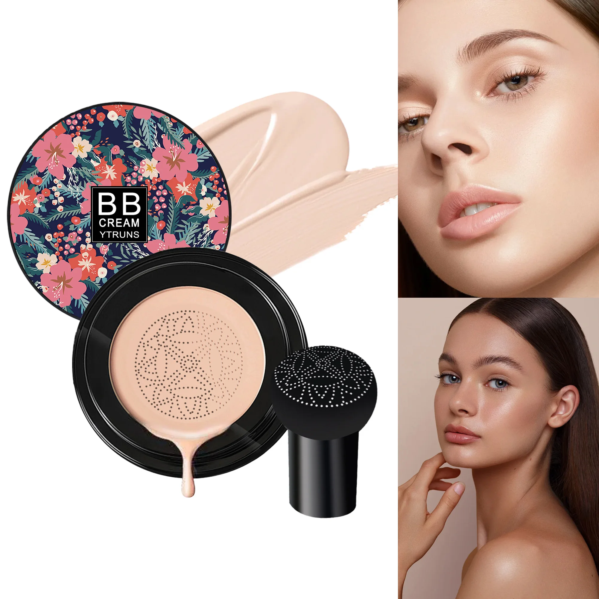 Mushroom Magic Air Cushion BB Cream - Enriched with Vitamins, Hydrates for Dewy Skin, Full Coverage Foundation