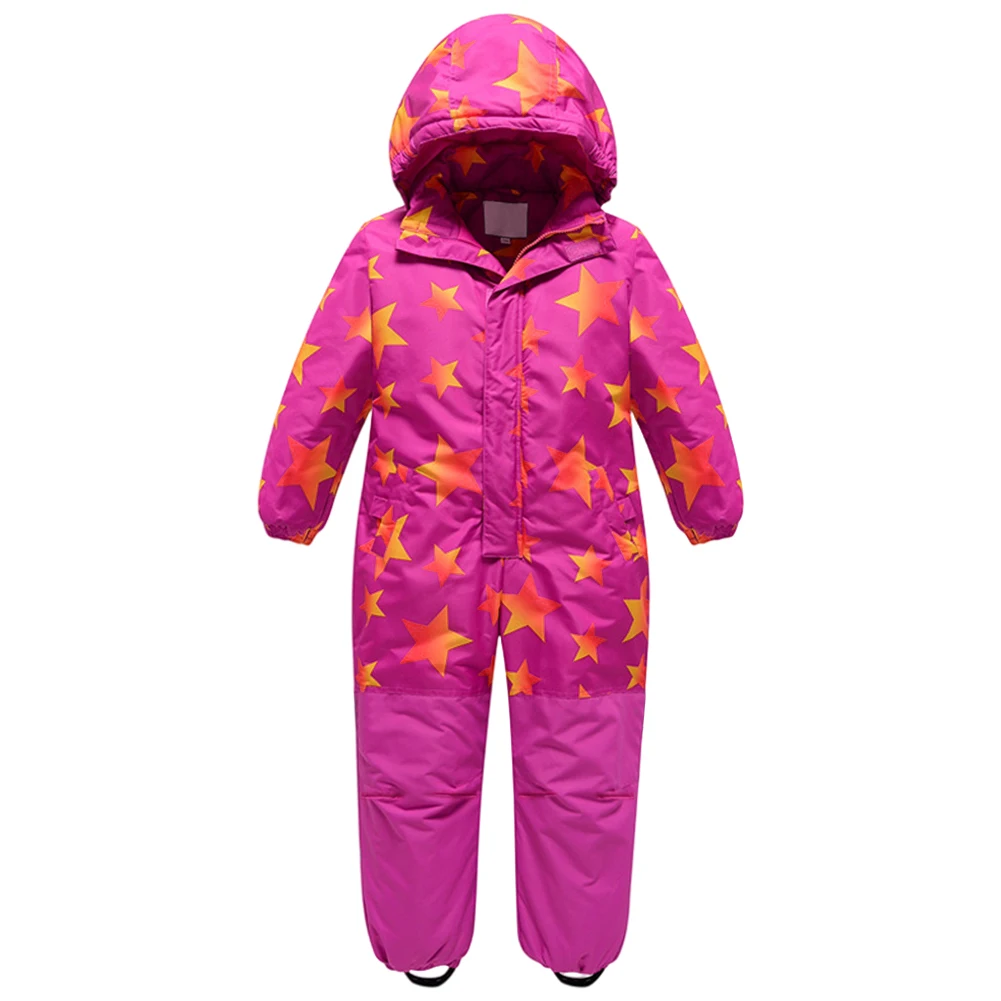 Children's Warm Snowboarding Wear Winter Boys Girls Jumpsuit Kids Ski Suits One-piece Hooded Waterproof Windproof Outdoor -20℃