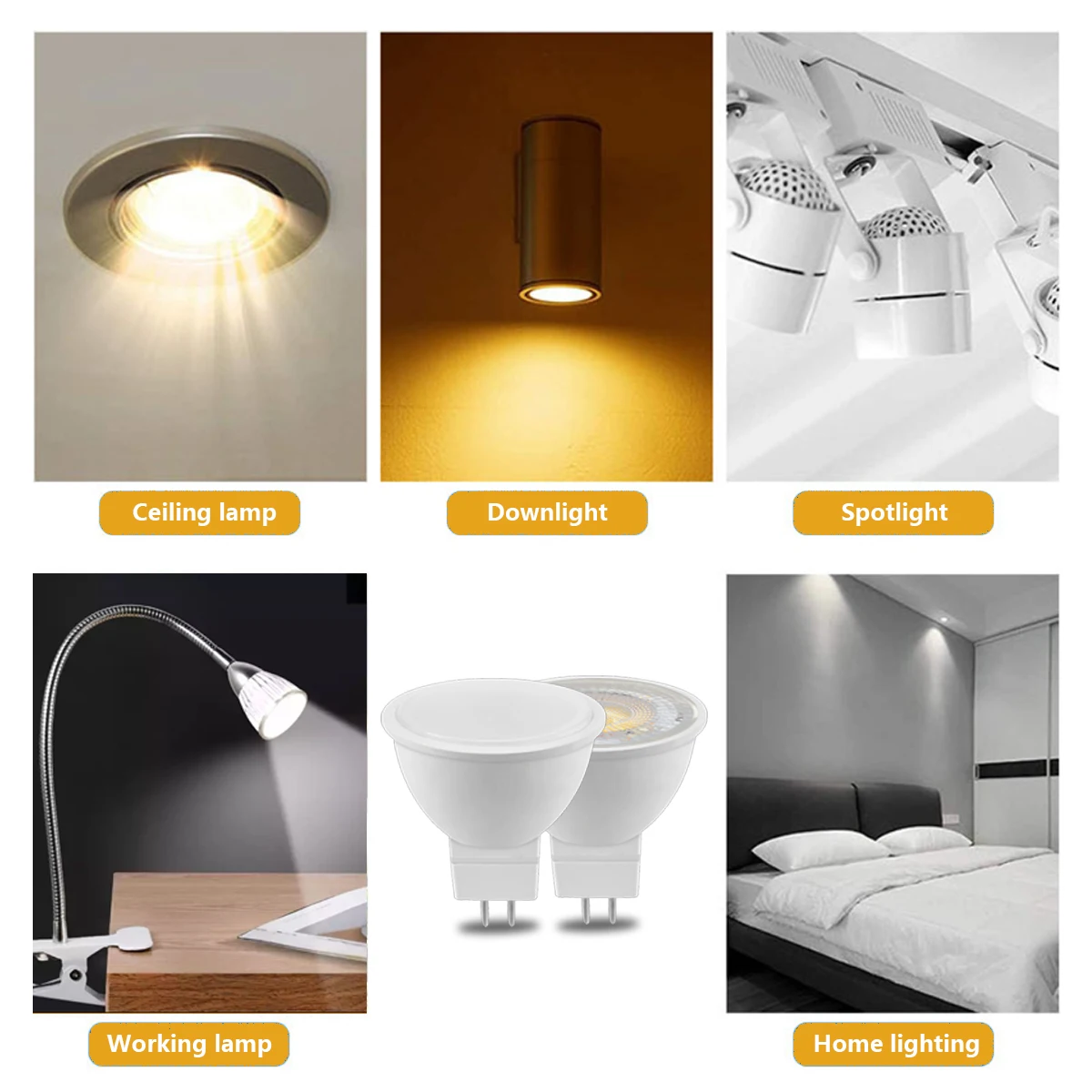 Bombilla Led GU10 MR16 para decoración del hogar, foco de iluminación interior, CA 220V, CA 110V, CA 220V, GU5.3, 12 unidades por lote