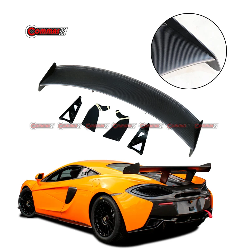 

For McLaren 540C 570S GT4 Style Racing Car Spoiler High Tail Wing Dry Carbon Fiber Trunk Lid Splitter Lip Support Rear Wing Base