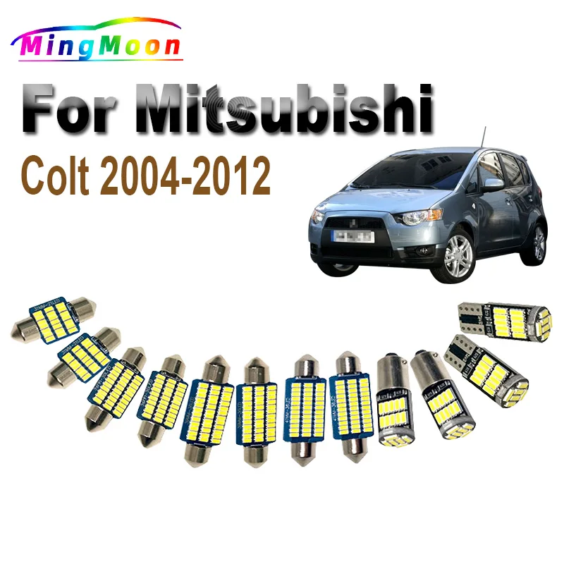 7Pcs Car Led Bulbs Accessories For Mitsubishi Colt 2004-2008 2009 2010 2011 2012 Canbus LED Interior Map Dome Light Kit