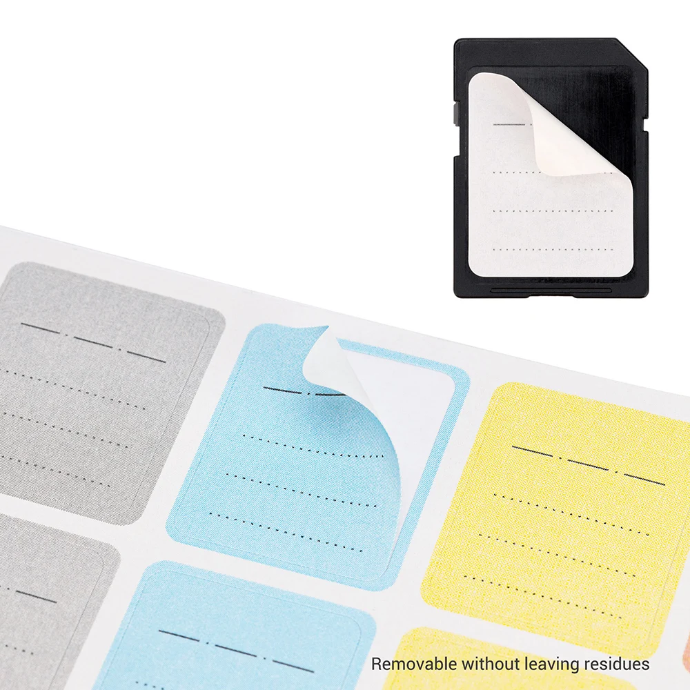 JJC Multi-Use Label Stickers 20x25mm/0.79x0.98" Stick-On Camera Memory Card Labels for SD/SDHC/XQD/CF CFexpress Type-B 120 Pcs