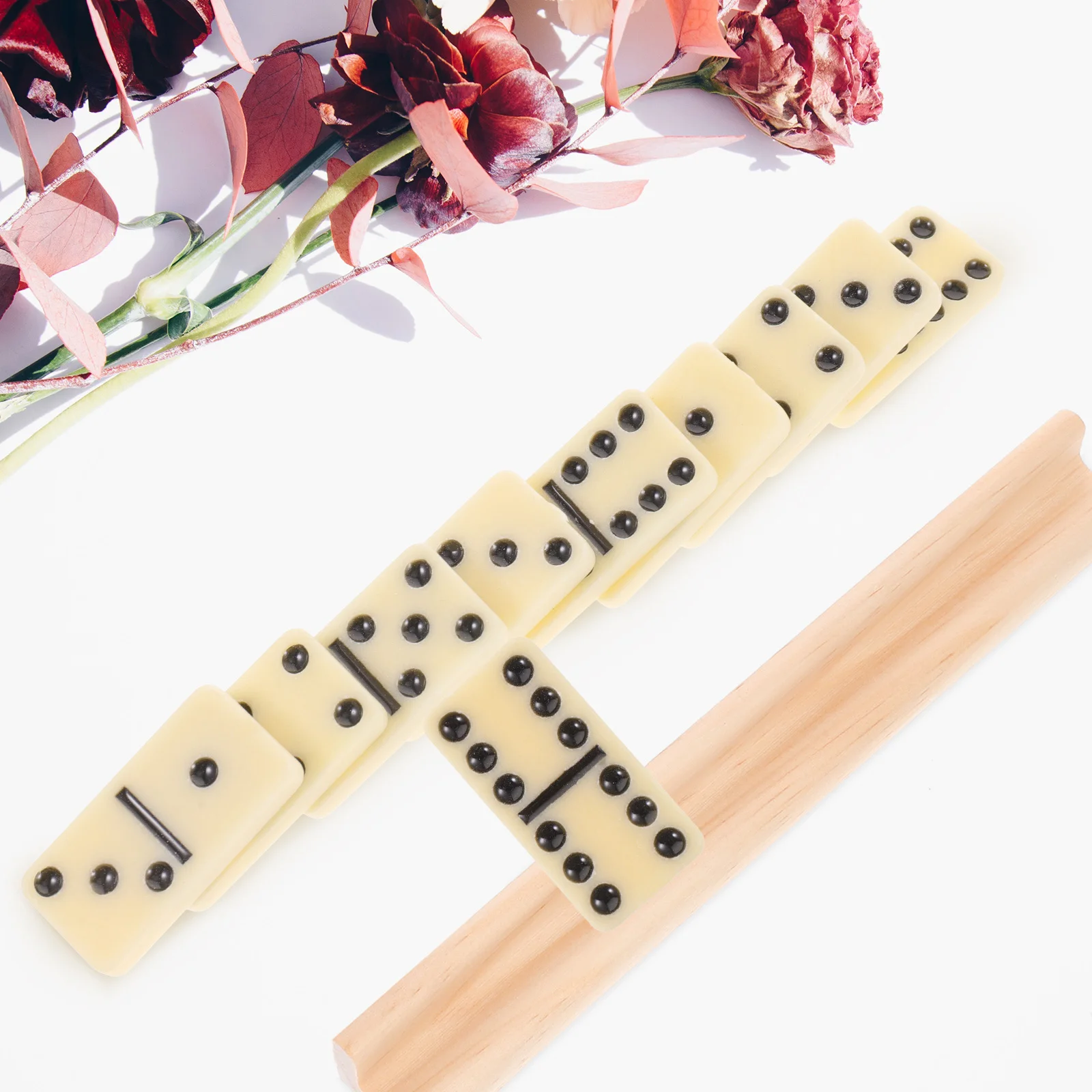 

4pcs Wooden Alphabet Bases Domino Trays Tile Holders 19cm DIY Ornaments Displaying Stand Gaming Cards Rack Travel Base