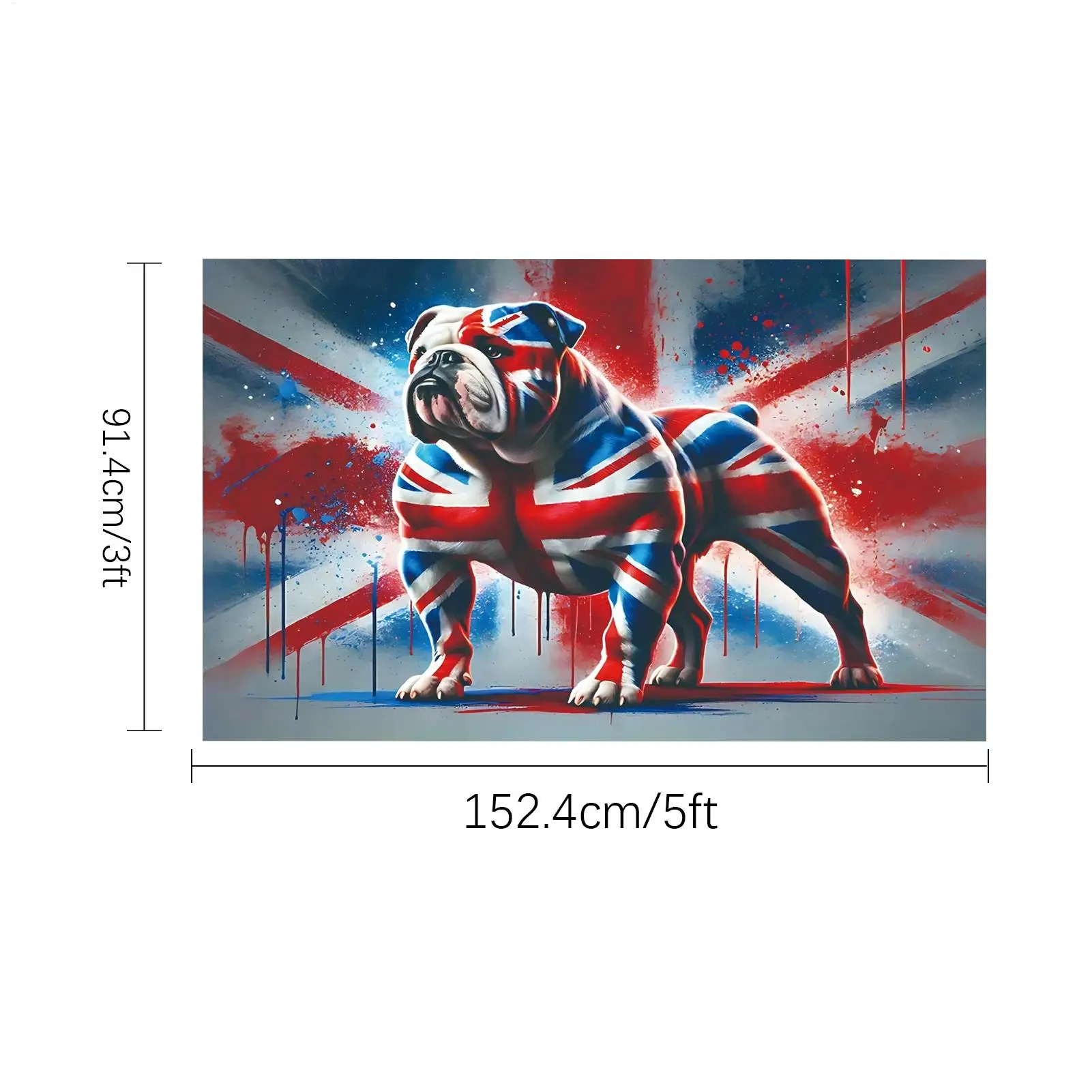 3x5 FT Patriotic Bulldog Garden Flag Waterproof Fade Resistant Outdoor Yard Banner Decor for Lawn Porch Front Door Walkway Patio