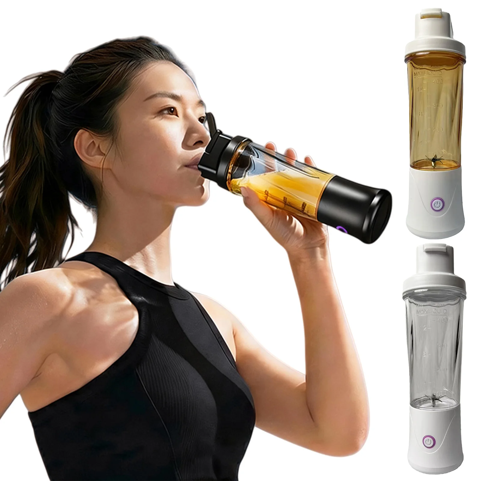Personal Juicer for Smoothies Juicing and Food Processing 450ML Cordless Mini Small Blender Cup for Picnic/Sports/Office