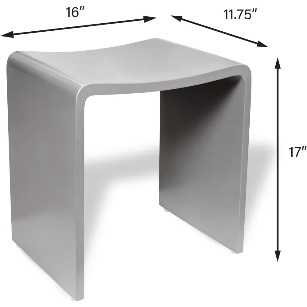 Refine RM2 Shower Chair - Pure Grey, Waterproof Shower Stool, Bath Seat, FSA HSA Eligible, Medical Use