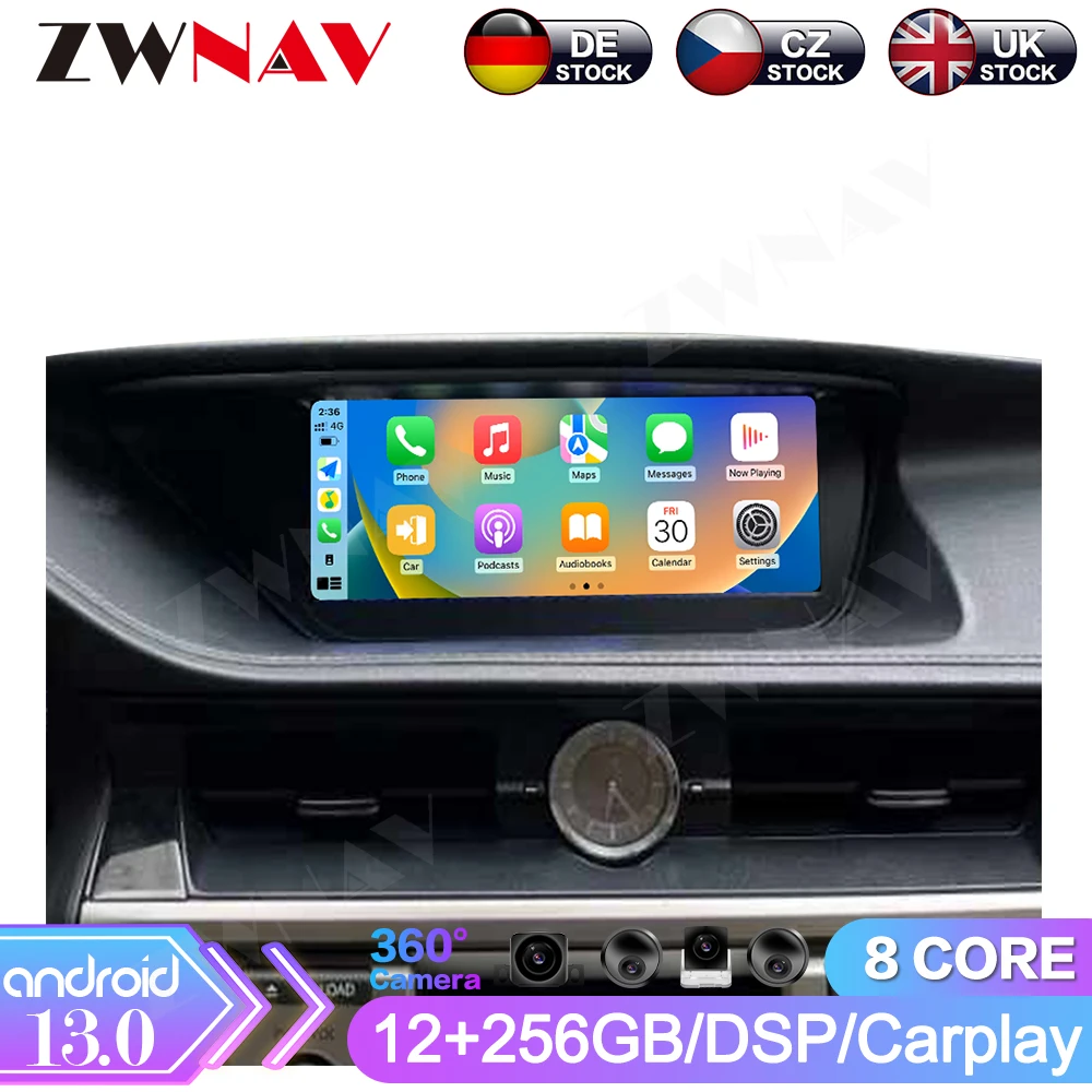 For LEXUS ES ES200 ES300H ES250 ES350 2013-2017 10.25 Qualcomm Android Screen GPS Carplay Navi Audio Car Radio Head Unit