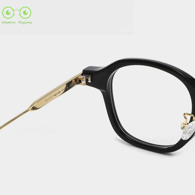 إطار نظارات أدبية كلاسيكية للرجال من ألياف الأسيتات يمكن مطابقة معابد التيتانيوم النقي العصرية للنساء مع قصر النظر