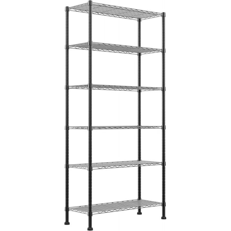 

6-Wire Shelving Metal Storage Rack Adjustable Shelves,Standing Storage Shelf Units for Bathroom Kitchen 11.7" D x 21.4" W x 63"