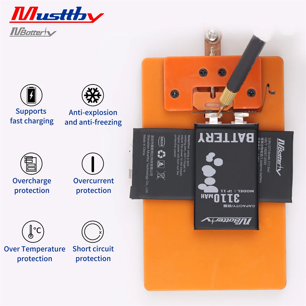 Focuser Battery Cell Without Flex Pop Up For Apple iphone X XS 11 12 13 14 15 Pro Max Spot Welding Qianli Icopy Plus JC V1S Pro