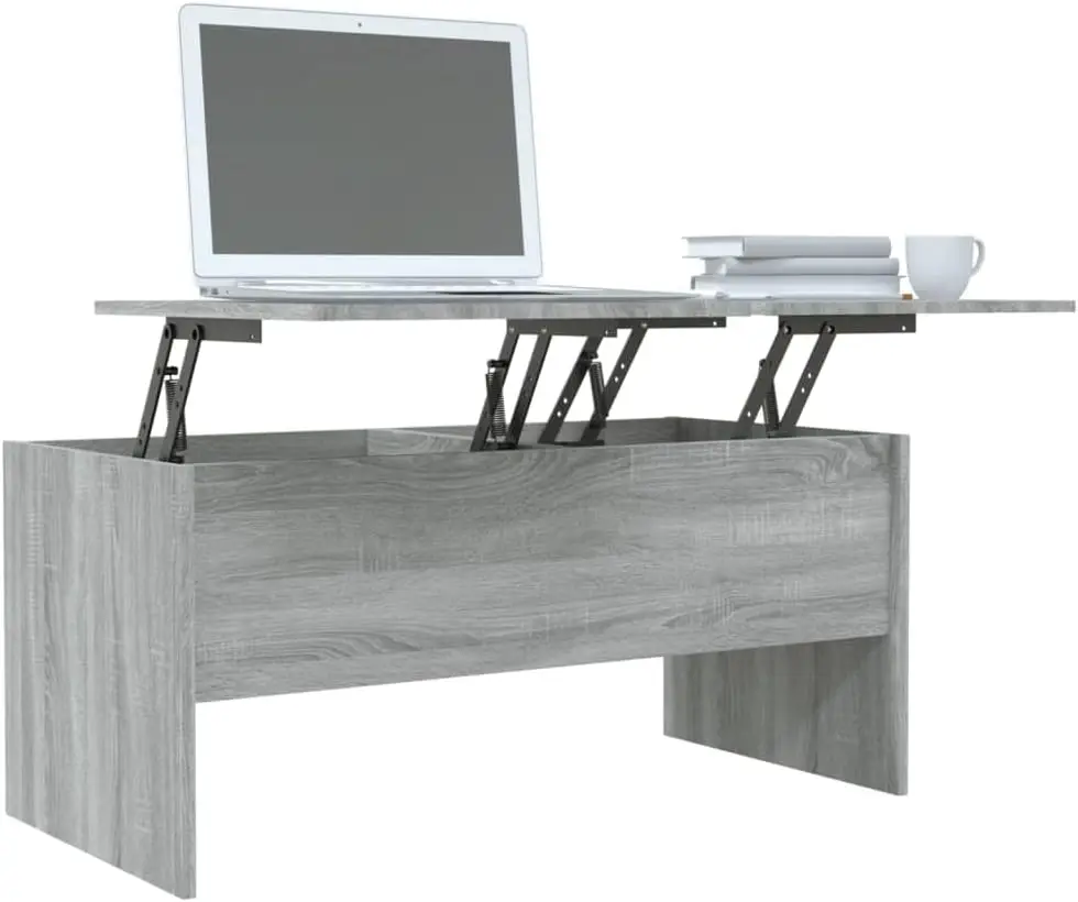 Coffee Table Gray Sonoma 40.2""X19.9""X18.3"" Engineered Wood, End Tables, Living Table, Center Tables For Living Room, Living