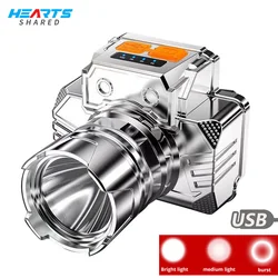 HeartsShared LED Headlamp Flashlight Rechargeable Waterproof LED Headlight Outdoor Head Lights for Camping Fishing Cycling