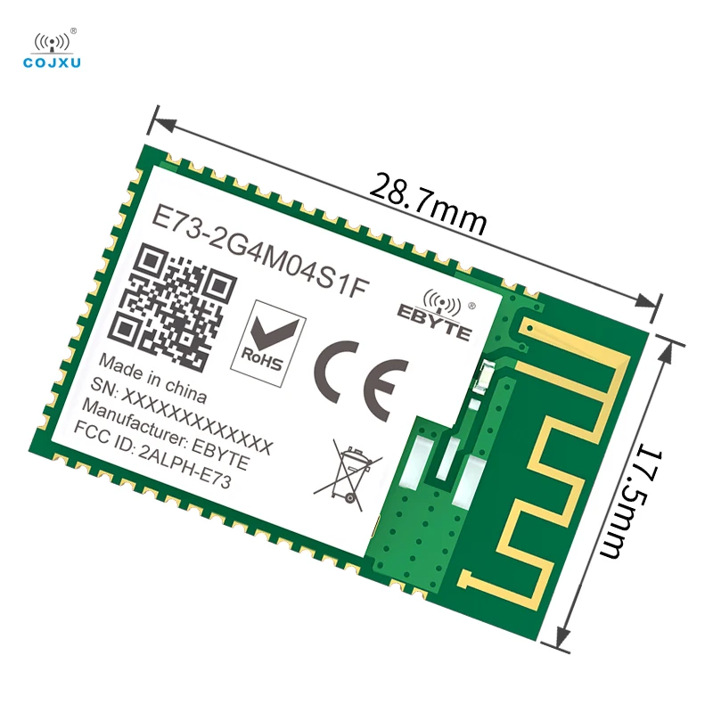NRF52811 BLE 5.1 Modul Nirkabel E73-2G4M04S1F PCB/Antena IPEX Paket SMD Modul Bluetooth Nirkabel SoC Konsumsi Daya Rendah