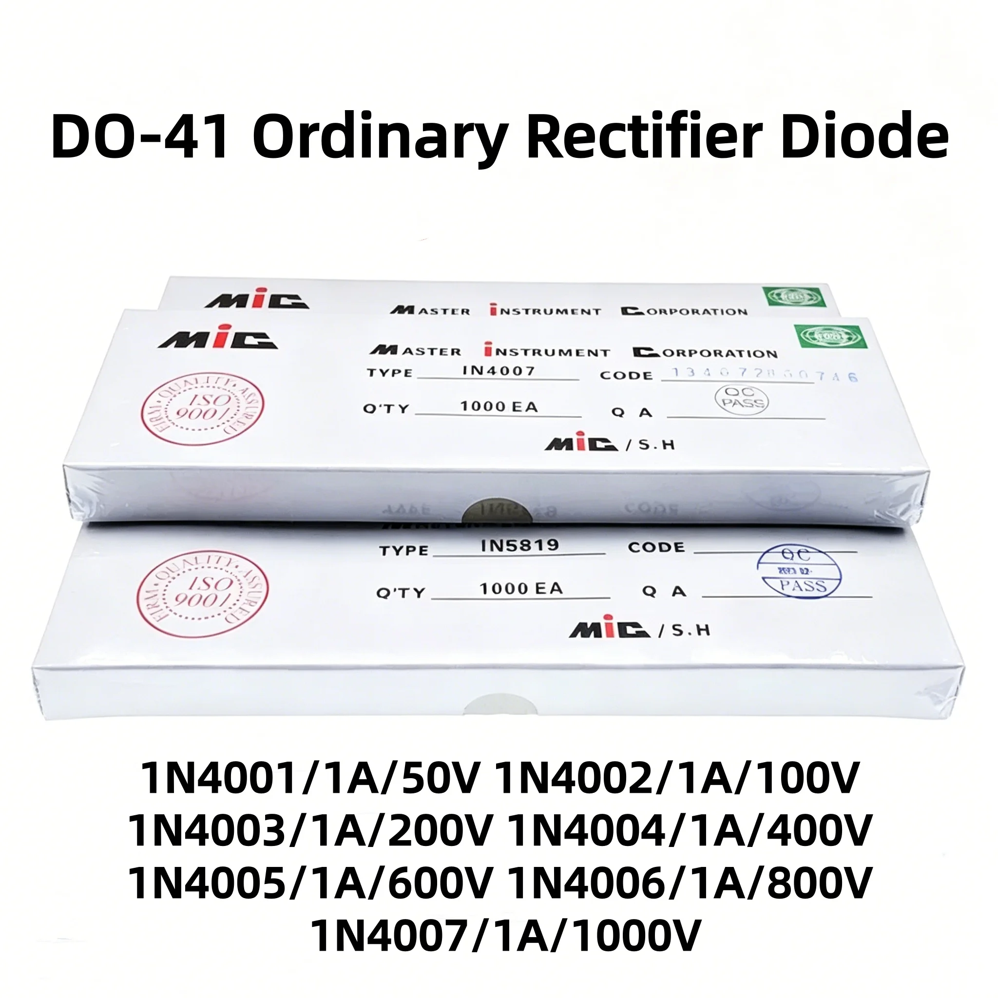 100/200Pcs 1N4001/50V 1N4002/100V 1N4003/200V 1N4004/400V 1N4005/600V 1N4006/800V 1N4007/1000V 1A DO-41 Ordinary Rectifier Diode image 4