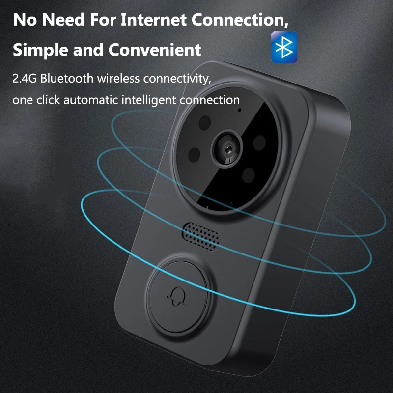 Pacchetto telecamera per campanello video wireless WiFi HD 2.4G, telecamera di sicurezza intelligente con visione notturna, rilevamento del movimento, archiviazione su cloud ﻿