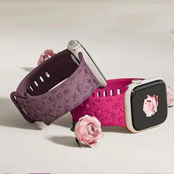 Bracelet gravé floral pour Apple Watch Band, 44mm, 42mm, 45mm, 40mm, 41mm, 46mm, 49mm, Série 10, 8, 7, 6, 9, 5, 4, 3, SE Ultra