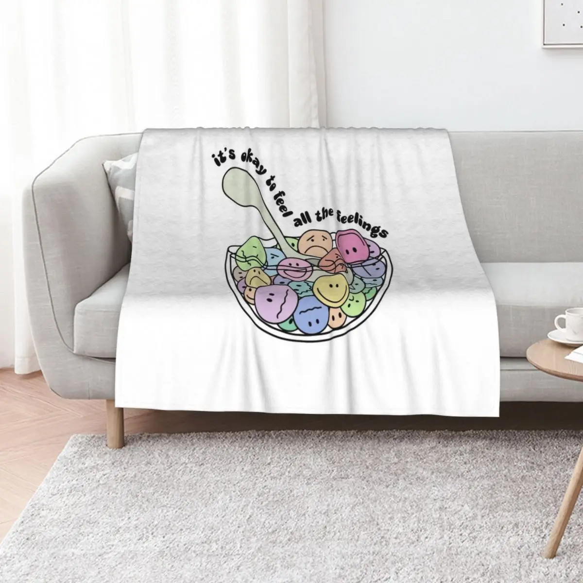 It's Okay To Feel All The Feels, ABA Therapist, Speech Therapy, BCBA, Mental Health, RBT, AAC Throw Blanket