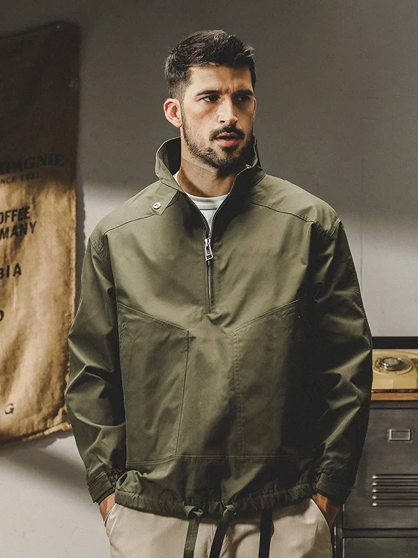 

Функциональная уличная рабочая одежда в стиле ретро, джет с воротником-стойкой, повседневное универсальное японское теплое пальто на подкладке