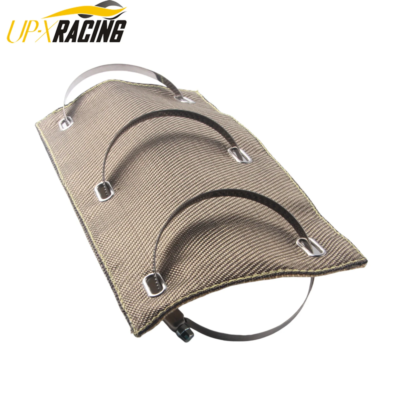Titanfarbener Rohrschutz aus Basaltfaser, 6" x 12" Auspuff-Hitzeschild