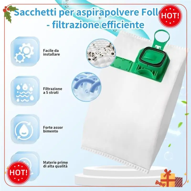 Kit de bolsa de polvo desechable de repuesto de ABLE-10PCS para Vorwerk VK140/ VK150/FP140/FP150 repuestos de aspiradora vertical