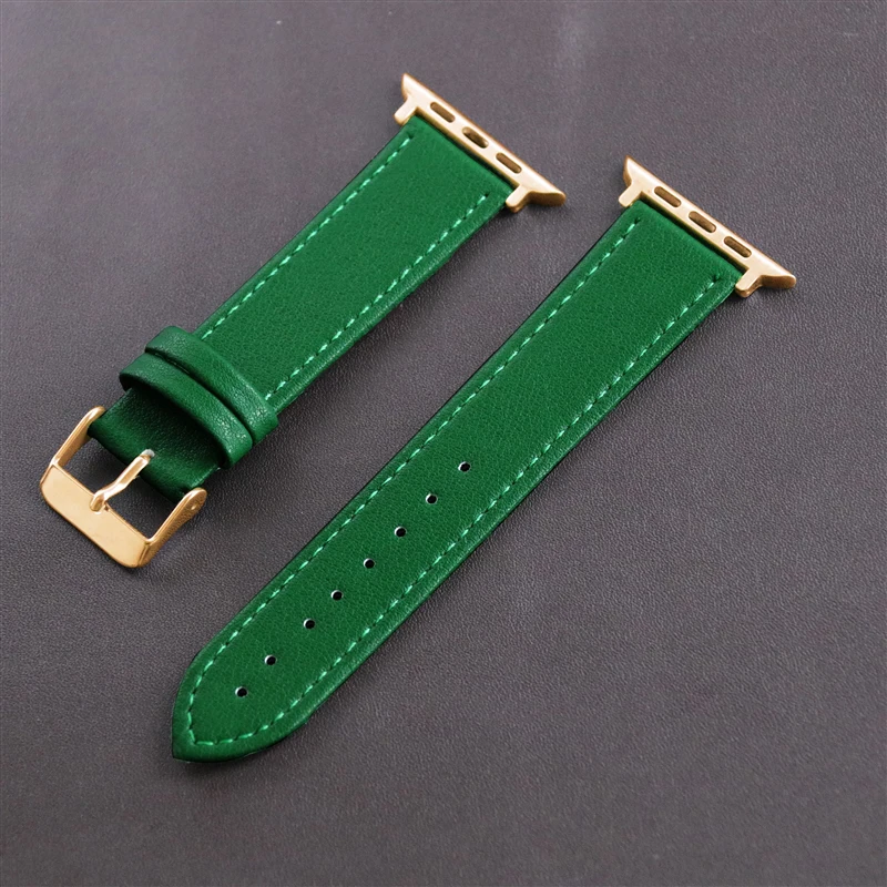 *new style*Soft Genuine Leather strap Loop Strap For Apple Watch 8 7 6 4 3 2 1 Thin  5 38mm 40 41mm 42mm 44mm 45mm