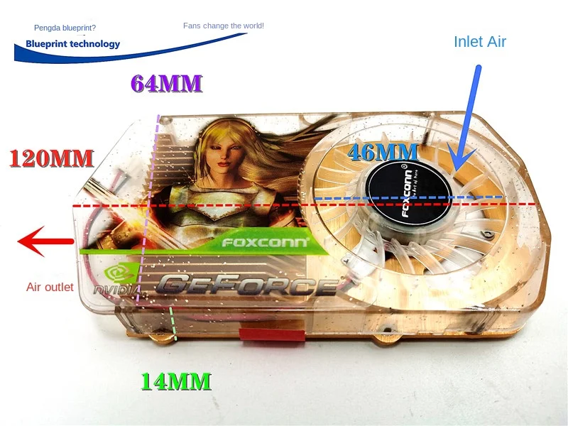 New Nvidia Graphics Card FS1251-A3042 Mute 12v0.1a with Cooling Fin Aluminum Sheet CPU Cooling Fan