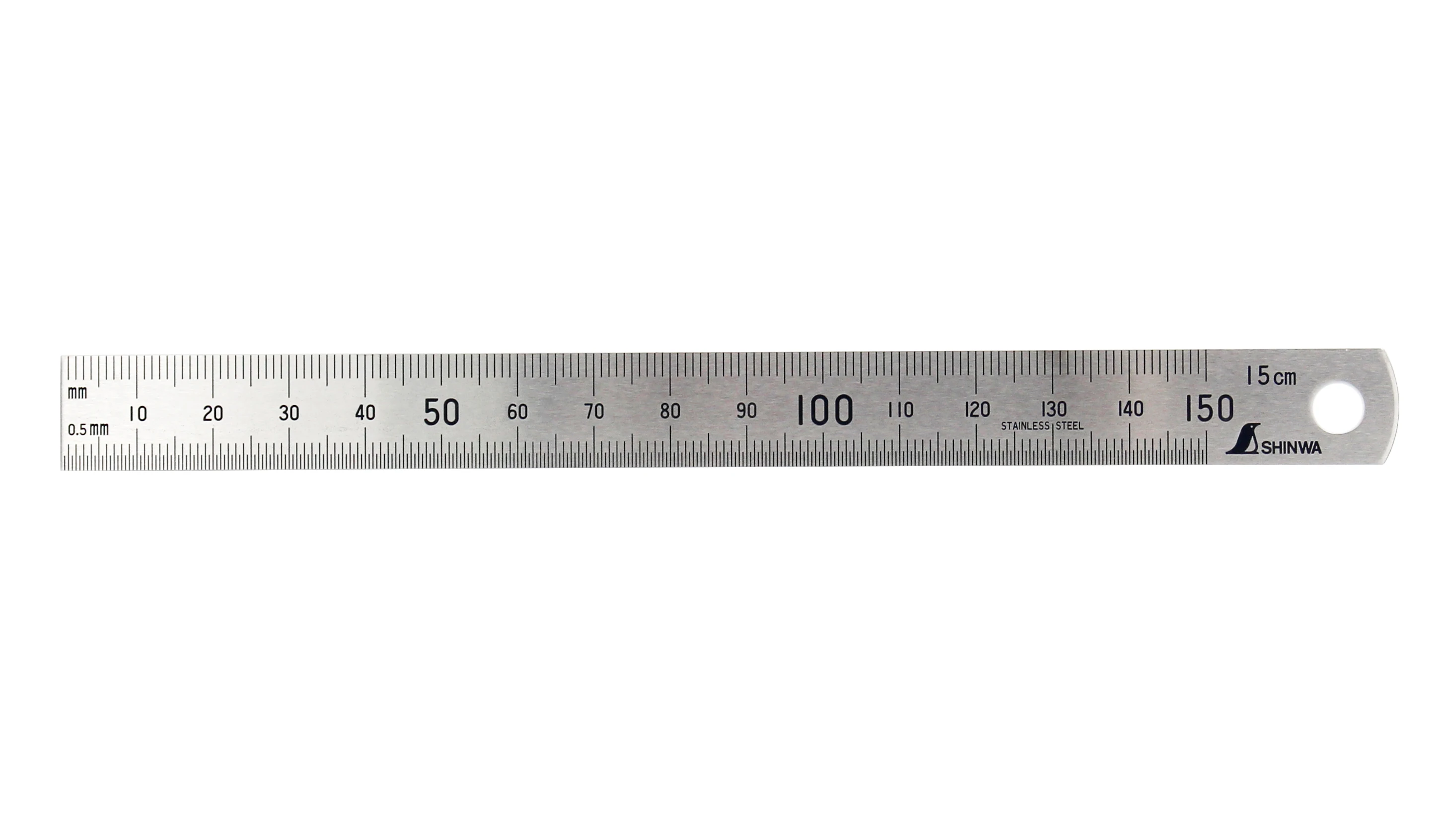 SHINWA Penguin Steel Straight Ruler Stainless Steel Ruler Thickened Scale Steel Plate 15 30 60 100cm 21673