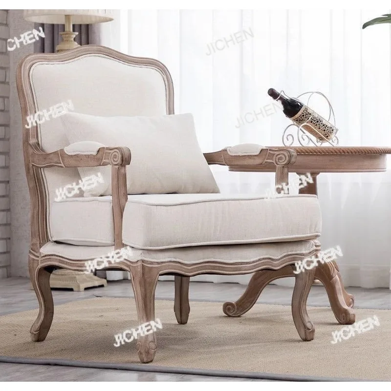 XQ أريكة كرسي الاستجمام الفرنسي الشمال شقة صغيرة النسيج عالية الظهر كرسي ضوء فاخر البراز الأمريكية القديمة واحدة الأوروبية Pasto